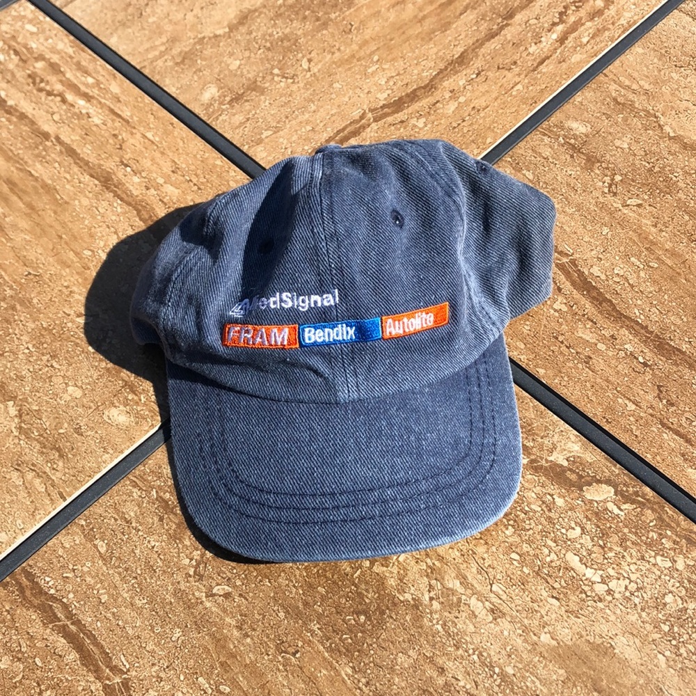 Vintage nascar fram racing snap back trucker hat